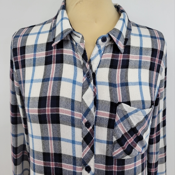 Rails Hunter Long Sleeve Button Down Plaid Flannel Shirt Size Small - Picture 6 of 16